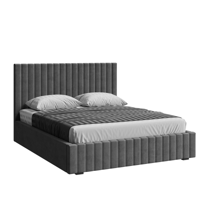 Мягкая кровать, Кровать односпальная Болонья велюр 90х200 см