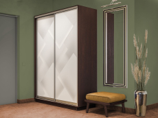 Шкафы-купе 2-х дверные, Шкаф-купе Экспресс 2-х дверный Фотопечать Квадрат Стекла 140х45х220