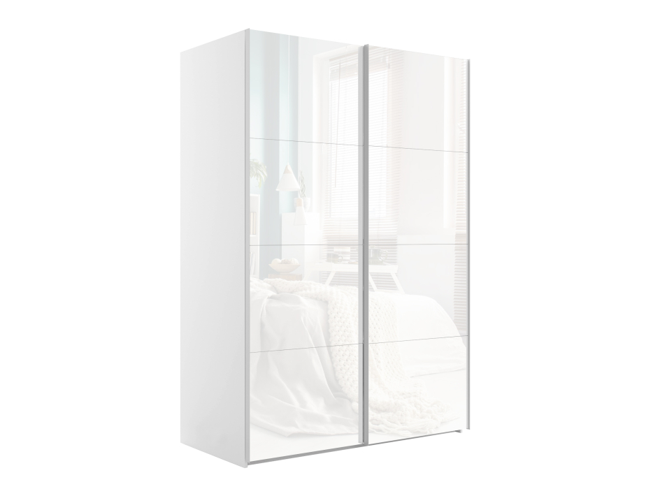 Шкафы-купе 2-х дверные, Шкаф-купе Эста Стекло белое+Стекло белое 180х66х240