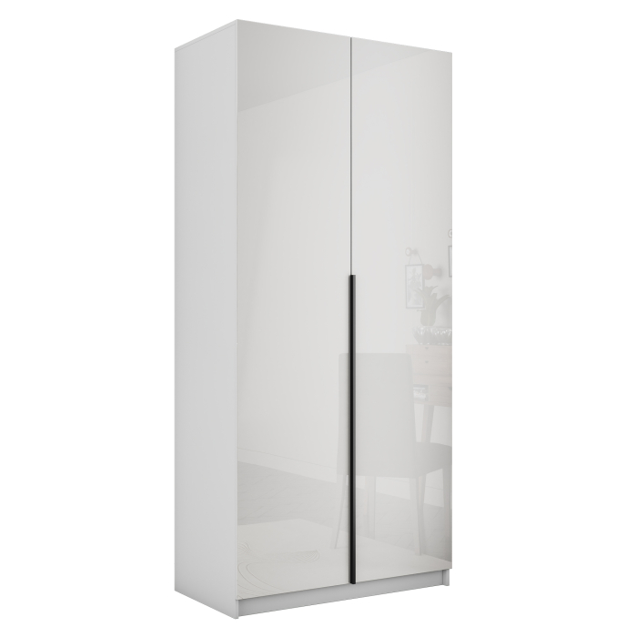 Шкафы распашные, Шкаф распашной Е1 Локер 101x52.5x220 см, с белым стеклом