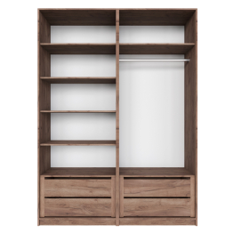 Шкаф распашной Е1 Локер 162х52.5х220 см,с полками и двумя модулями