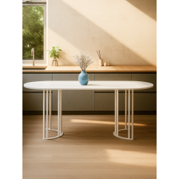 Стол Хьюго О 200 х 90 (белые ноги)
