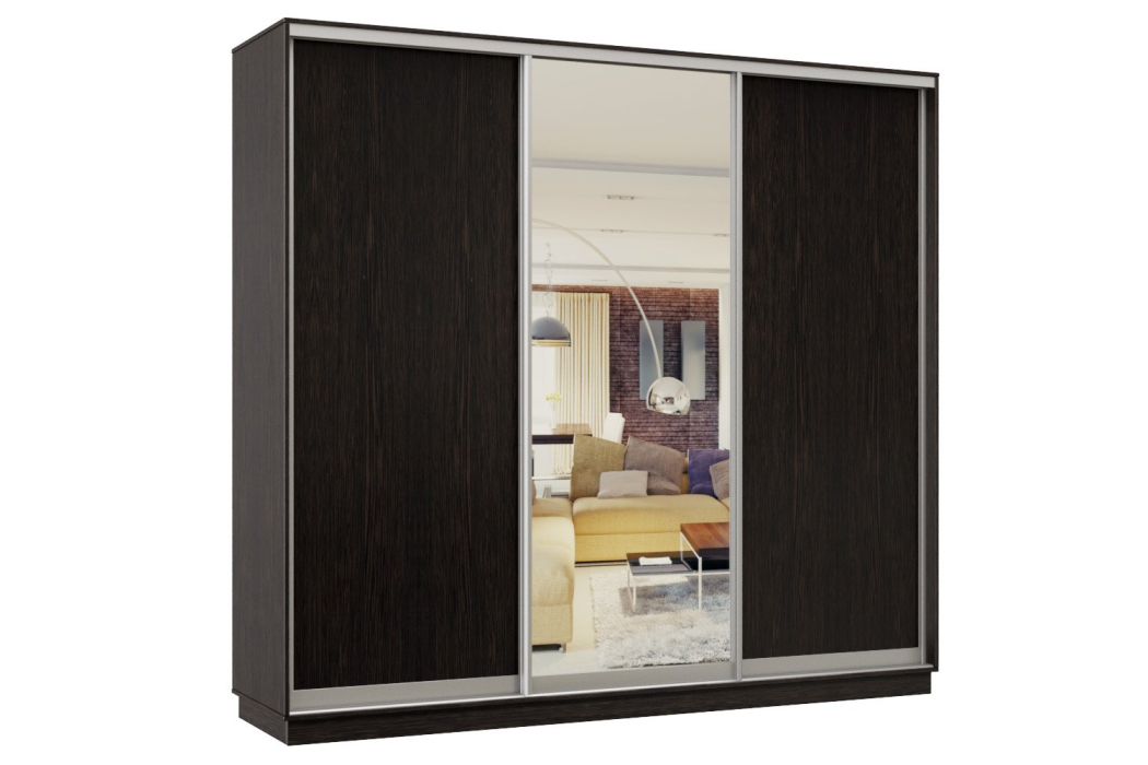 Шкафы-купе 3-х дверные, Шкаф-купе Премьер Лайт 56 (02;01;02) трехдверный