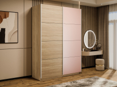 Шкафы-купе 2-х дверные, Шкаф-купе Прайм 2-х дверный ДСП/Стекло пудра/Доводчики 160х57х230