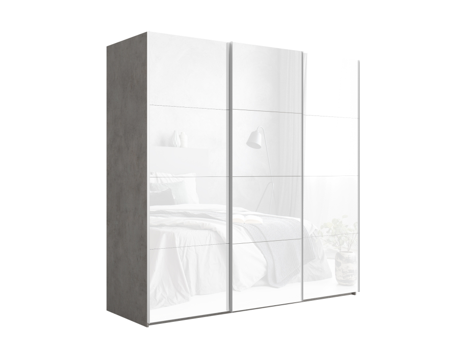 Шкафы-купе 3-х дверные, Шкаф-купе Эста Трио Стекло белое 240х66х240