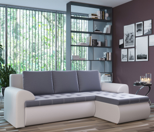 Угловой диван Ванкувер правый, экокожа /велюр