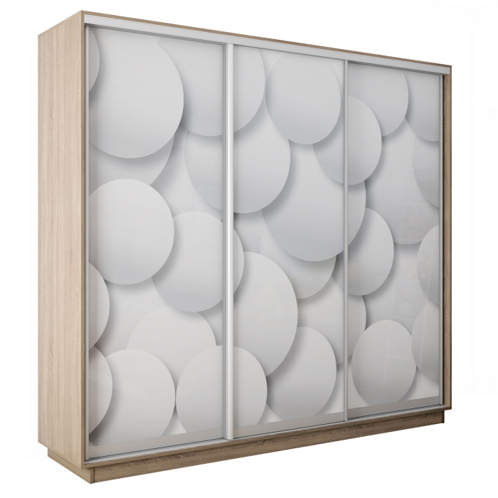 Шкафы-купе 3-х дверные, Шкаф-купе Экспресс 3-х дверный Фотопечать Шары Стекла 180х60х240
