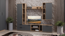 Хилтон, дуб крафт золотой, графит матовый