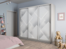 Шкафы-купе 3-х дверные, Шкаф-купе Экспресс 3-х дверный Фотопечать Квадрат Стекла 180х60х220