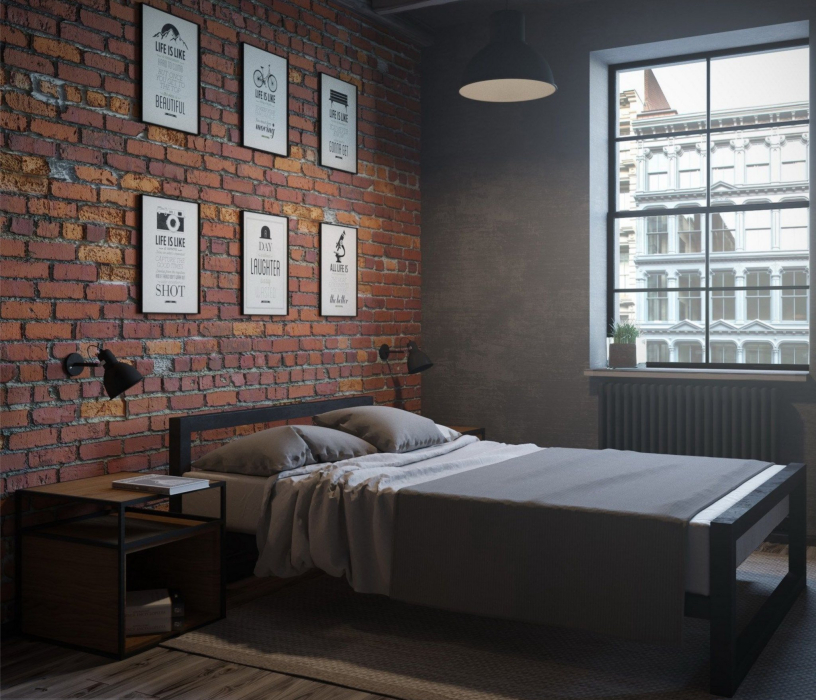 Кровати 160 см, Кровать в стиле лофт Ричмонд 1.6