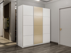 Шкафы-купе 3-х дверные, Шкаф-купе Прайм 3-х дверный Стекла фисташка/ДСП/Доводчики 180х57х230