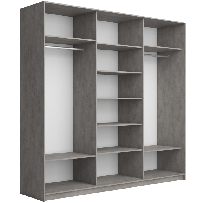 Шкафы-купе 3-х дверные, Шкаф-купе Прайм Широкий 3-х дверный Стекла хаки/ДСП/Доводчики 240х57х230