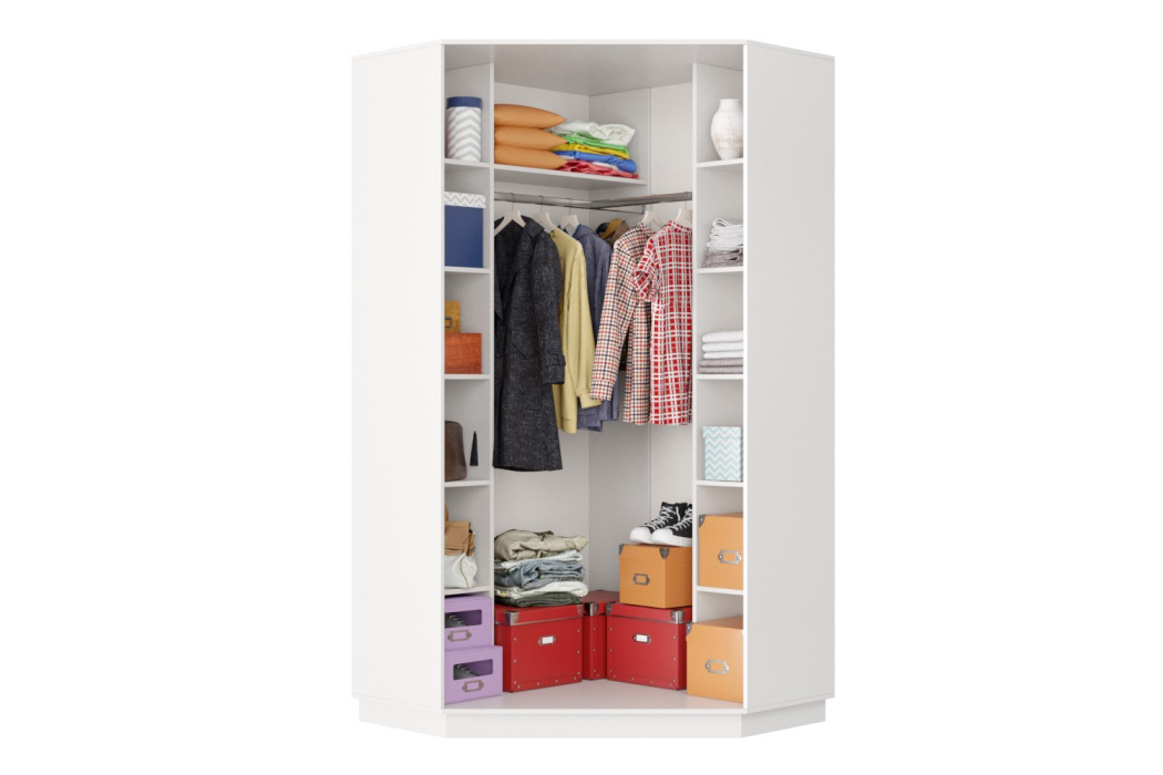 Шкафы-купе, Угловой шкаф-купе Премьер 71 Белый