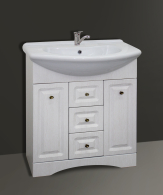 Тумбы с раковиной для ванны, Тумба Классика 75 (белое золото) раковина Модерн 75