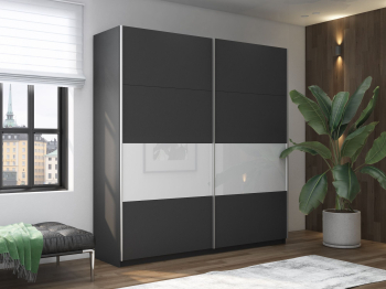 Шкаф-купе Прайм 2х дверный ДСП/Белый Глянец 160х57х230