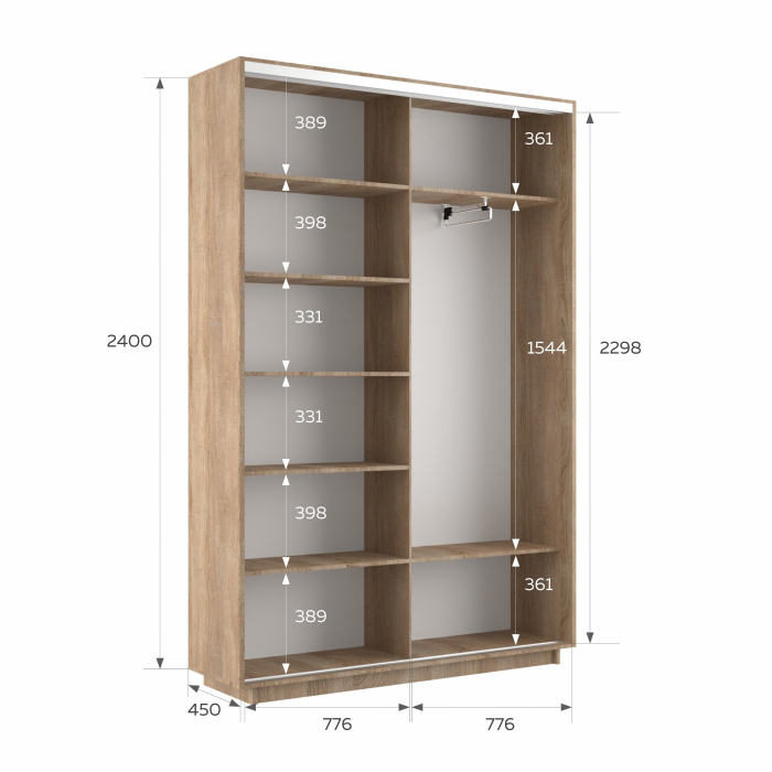 Шкафы-купе 2-х дверные, Шкаф-купе Экспресс 2-х дверный Фотопечать Шелк Стекла 160х45х240