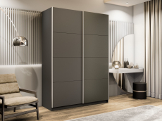 Шкафы-купе 2-х дверные, Шкаф-купе Прайм 2-х дверный ДСП/Стекло хаки/Доводчики 160х57х230