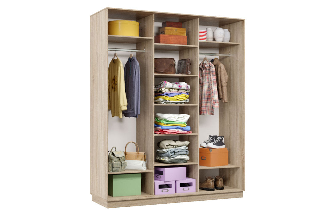 Шкафы-купе 3-х дверные, Шкаф-купе Премьер Лайт 26 (05;05;05) трехдверный