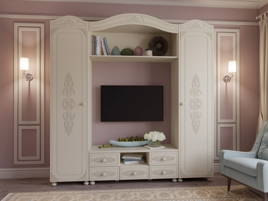 Шкафы пеналы, Шкаф Ассоль АС-53К (левый с короной)