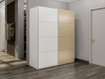 Шкаф-купе Эста 2-х дверный ДСП/Стекла фисташка/Доводчик 160х66х240