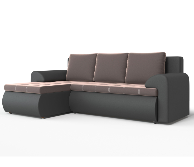 Диваны угловые в гостиную, Угловой диван Ванкувер левый, экокожа/велюр