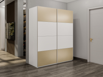 Шкаф-купе Эста 2-х дверный ДСП/Стекла фисташка/Доводчик 160х66х240