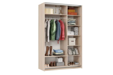 Шкаф-купе Smart 1422 2х дверный (фасады ЛДСП) профиль серебро