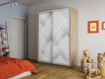 Шкаф-купе Экспресс 2-х дверный Фотопечать Квадрат Стекла 160х45х240