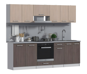 Виктория ЛСДЯ-1-60 стол под встроенную технику Белый/Сосна Авола Коричневая (без столешницы)