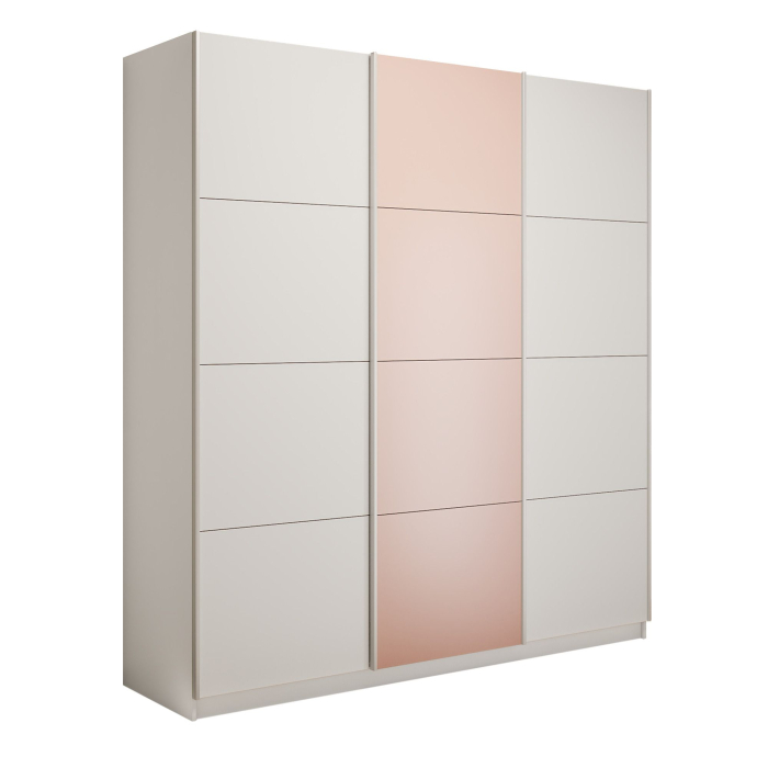 Шкафы-купе 3-х дверные, Шкаф-купе Прайм 3-х дверный Стекла пудра/ДСП/Доводчики 210х57х230