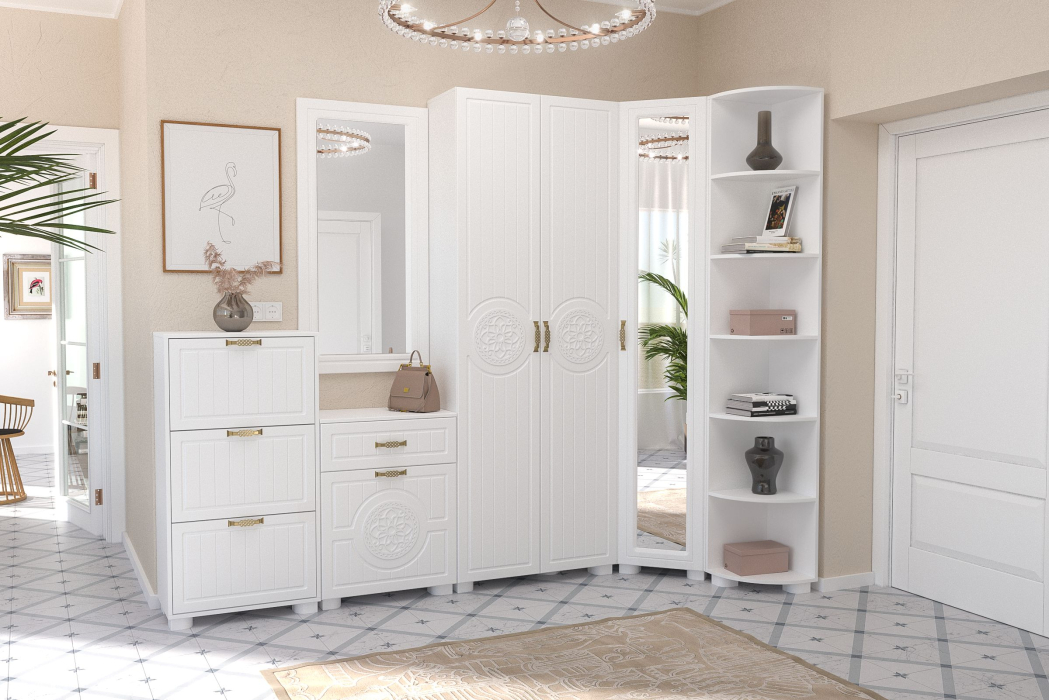 Угловые шкафы, Шкаф угловой с зеркалом «Монблан» МБ-20К