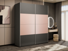 Шкафы-купе 2-х дверные, Шкаф-купе Эста 2-х дверный ДСП/Стекла пудра/Доводчик 180х66х240