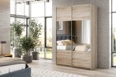 Шкафы-купе 2-х дверные, Шкаф-купе Smart 1422 2х дверный (фасады ЛДСП/зеркало) профиль серебро