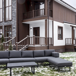 Лаунж-зона GISELLE с угловым диваном из алюминия