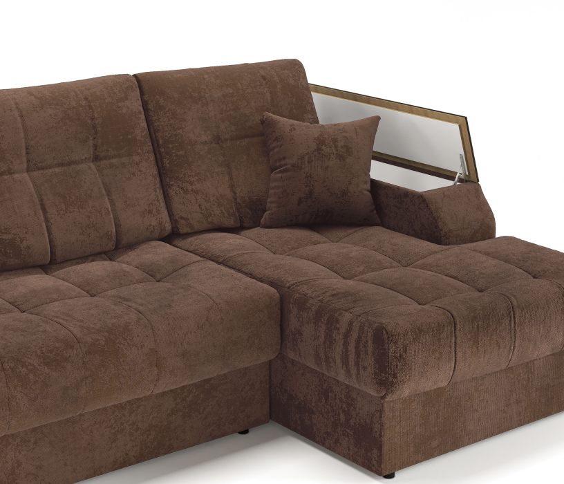 Диваны угловые в гостиную, Угловой диван-кровать Лас-Вегас правый, шенилл