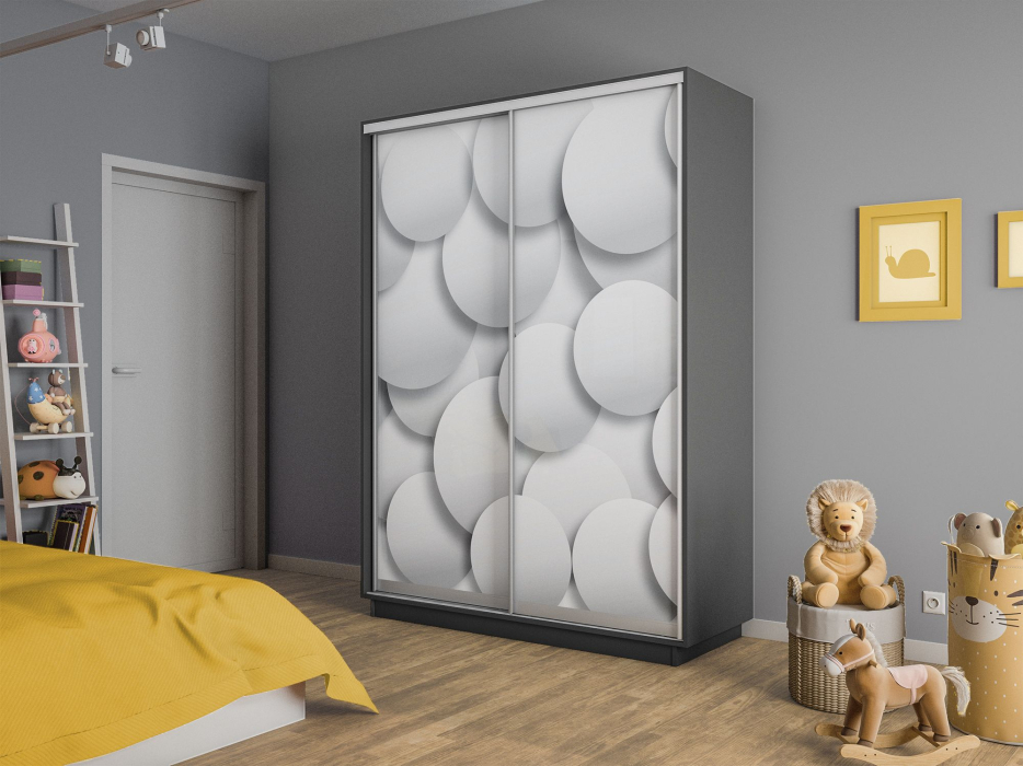 Шкафы-купе 2-х дверные, Шкаф-купе Экспресс 2-х дверный Фотопечать Шары Стекла 160х60х220