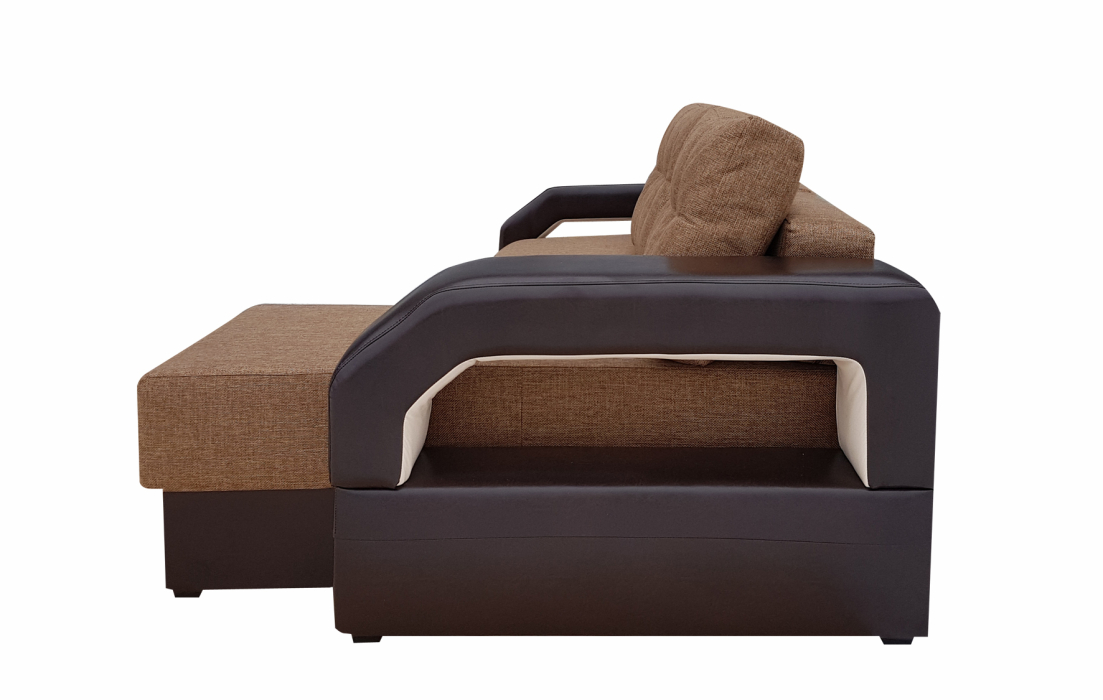 Диваны угловые, Диван угловой Манчестер 160 с подсветкой, правый, рогожка/экокожа