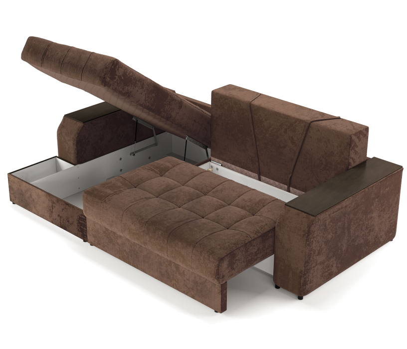 Диваны угловые в гостиную, Угловой диван-кровать Лас-Вегас левый, шенилл