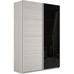 Шкаф-купе Прайм 2-х дверный ДСП/Стекло черное/Доводчики 160х57х230