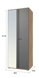 Шкаф для одежды Эмилия ЭЛ-16К комбинированный