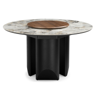 Обеденные столы, Керамический стол Иган 137 (чёрная нога)