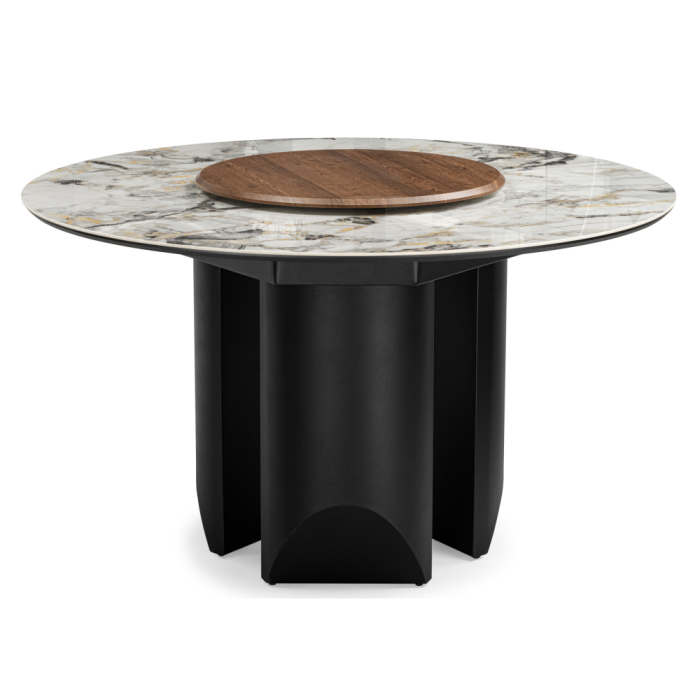 Обеденные столы, Керамический стол Иган 137 (чёрная нога)