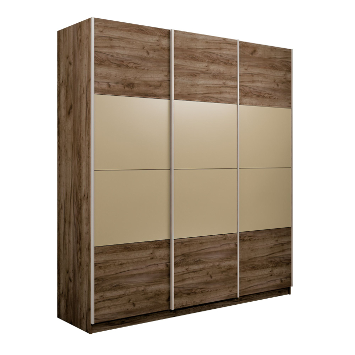 Шкафы-купе 3-х дверные, Шкаф-купе Эста 3-х дверный ДСП/Стекла фисташка/Доводчик 240х66х240