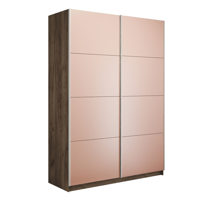 Шкафы-купе 2-х дверные, Шкаф-купе Прайм 2-х дверный Стекла пудра/Доводчики 120х57х230