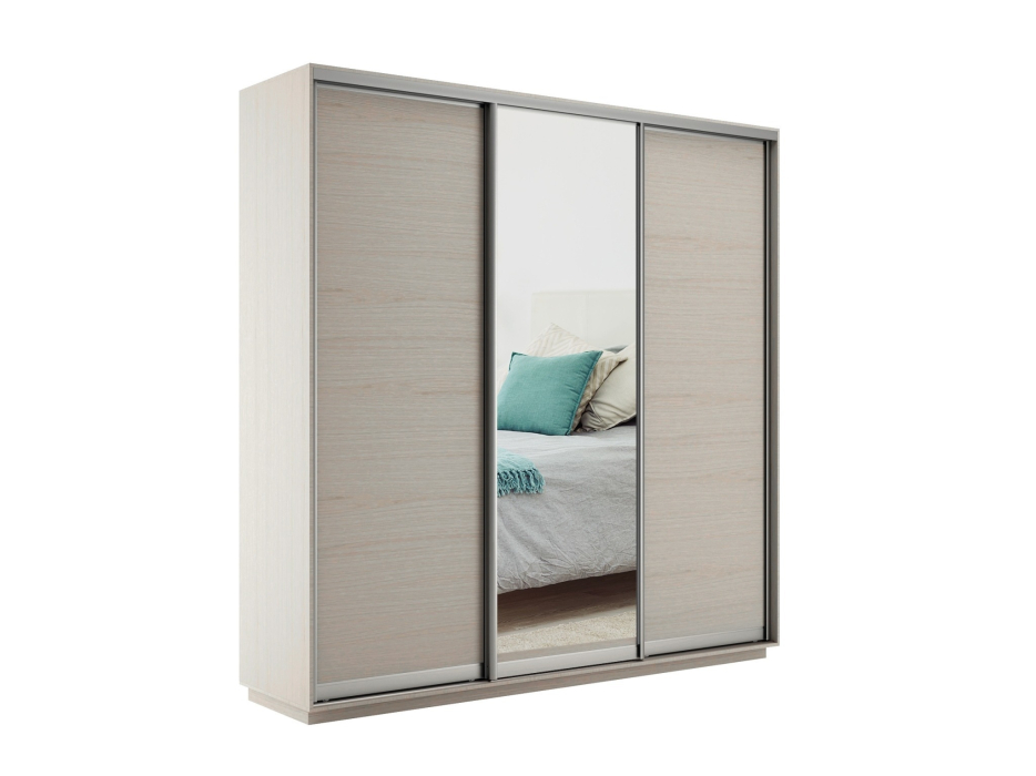 Шкафы-купе 3-х дверные, Шкаф-купе Экспресс Медиум (1 зеркало) трио 2200 x 2100 x 450