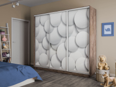 Шкафы-купе 3-х дверные, Шкаф-купе Экспресс 3-х дверный Фотопечать Шары Стекла 240х60х240