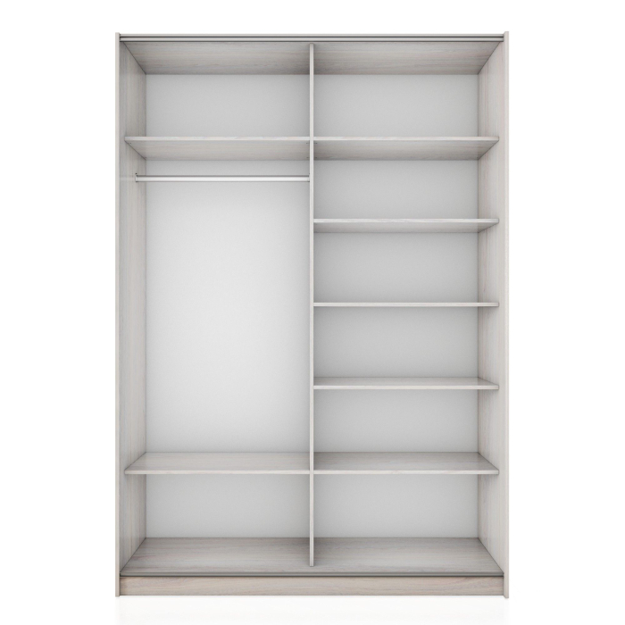 Шкафы-купе 2-х дверные, Шкаф-купе Прайм 2-х дверный ДСП/Стекло белое/Доводчики 160х57х230