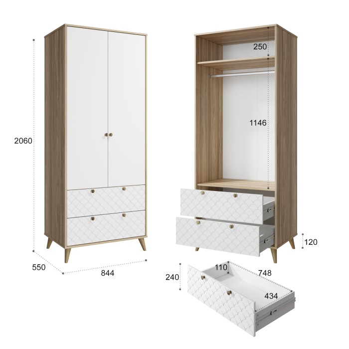 Шкафы распашные, Шкаф Велламо ВО-07