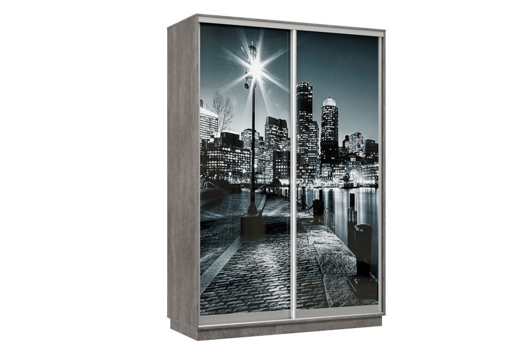 Шкафы-купе 2-х дверные, Шкаф-купе Премьер Лайт 03 Ф-1356 двухдверный