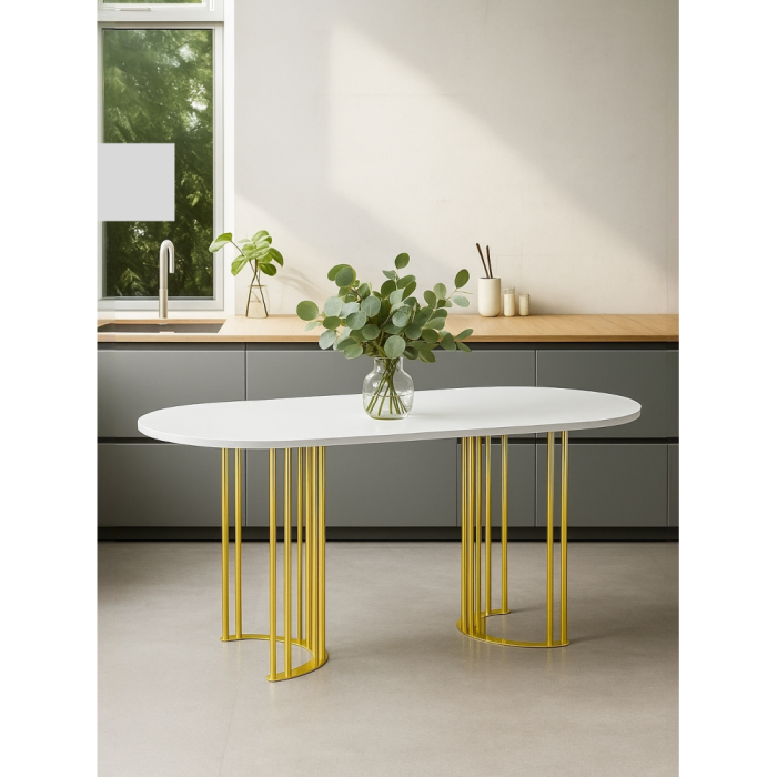 Обеденные столы, Стол Хьюго О 160 х 90 (золотые ноги)